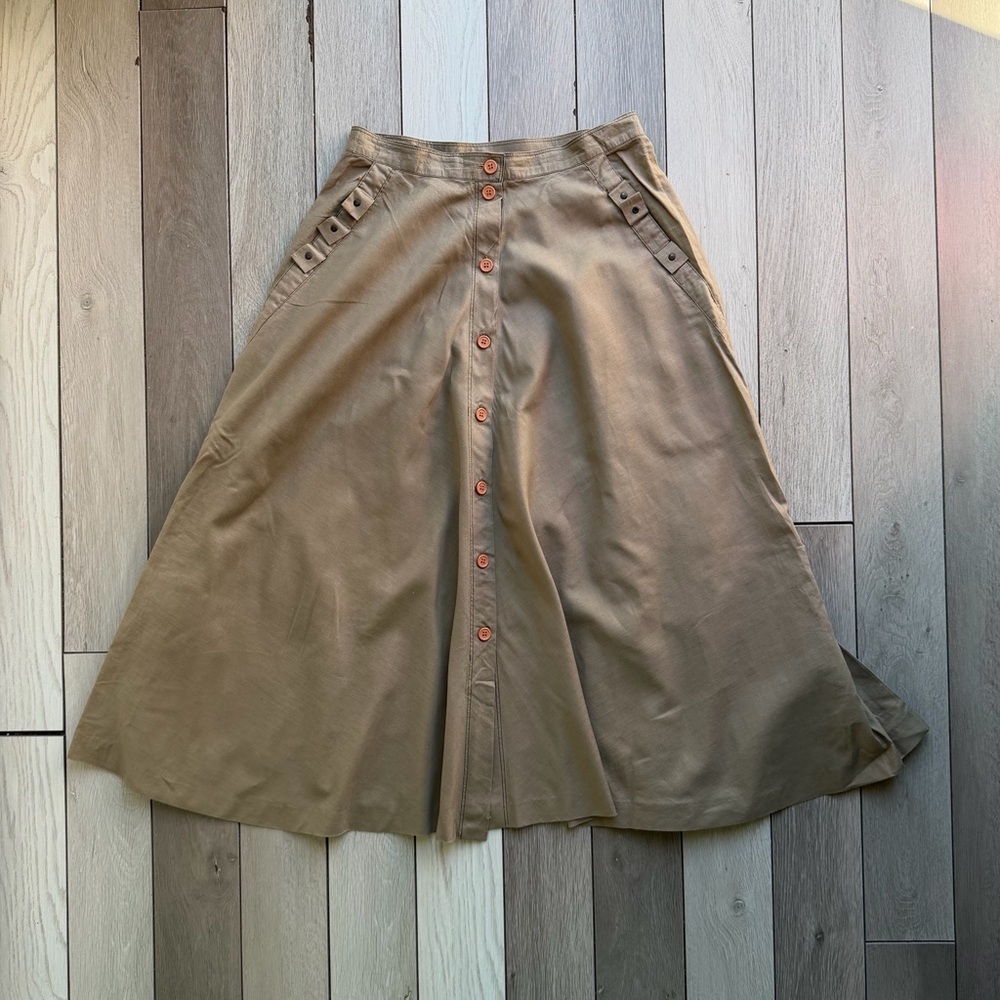 Marc D’alcy For Belame Unique Vintage 80’s Tan Button-Down Skirt
